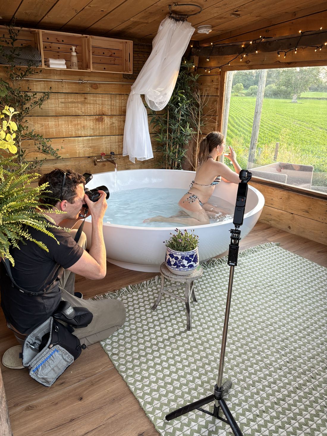 A content shoot at Lower Green Retreats
